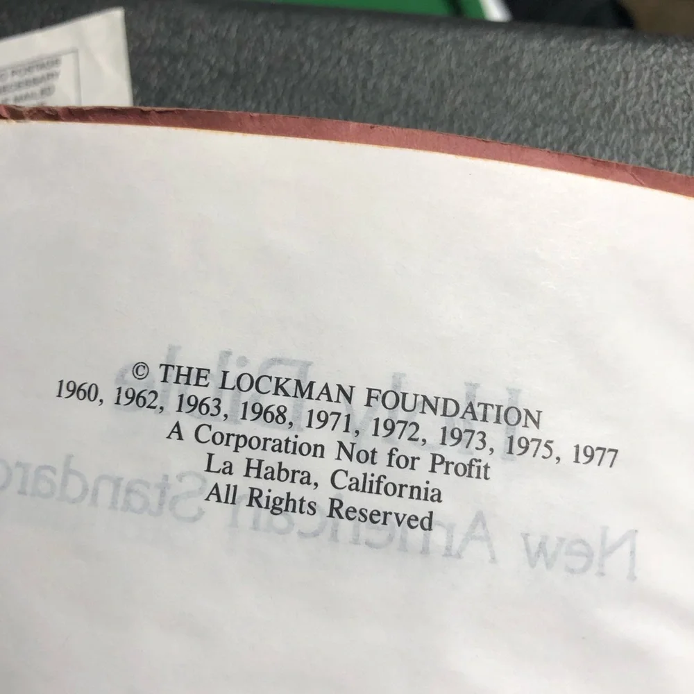 Holy Bible New American Standard Burgundy Cover Portable by B&H 1977